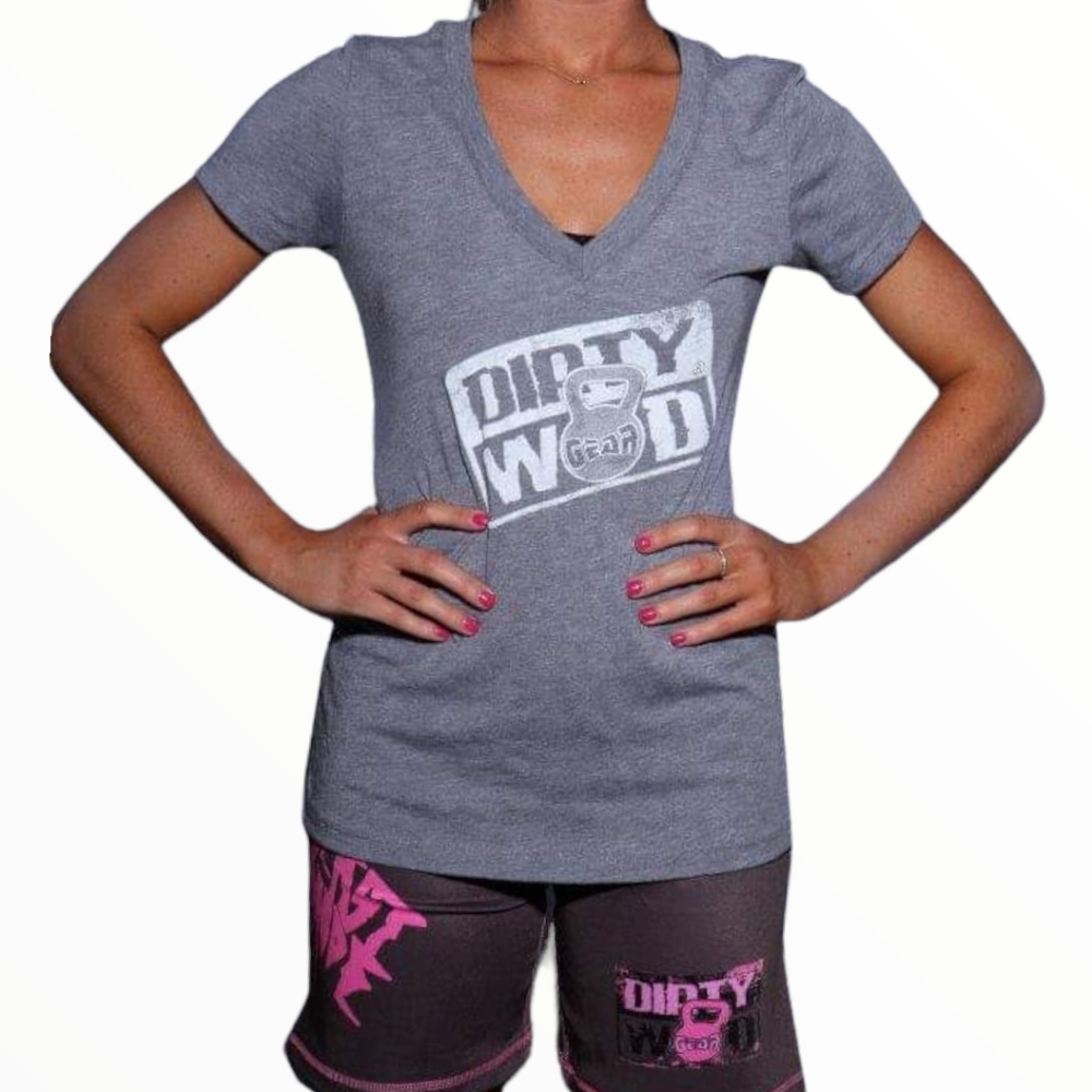 Dirty Wod Gear Women's Logo Tee Gray